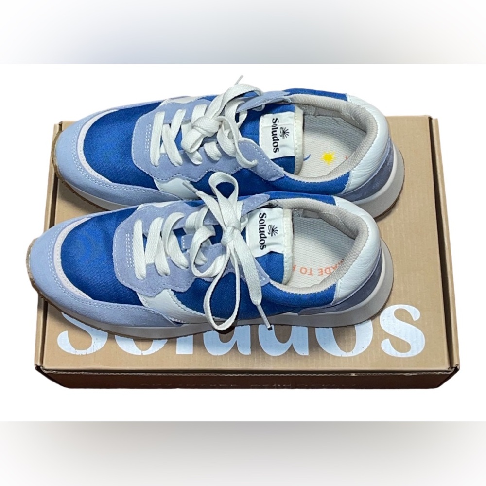 SOLUDOS PARADISO RETRO SNEAKERS COLOR BLUE WOMEN’S LACE-UP ROUND TOE SIZE US 8 - Picture 6 of 10